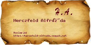 Herczfeld Alfréda névjegykártya